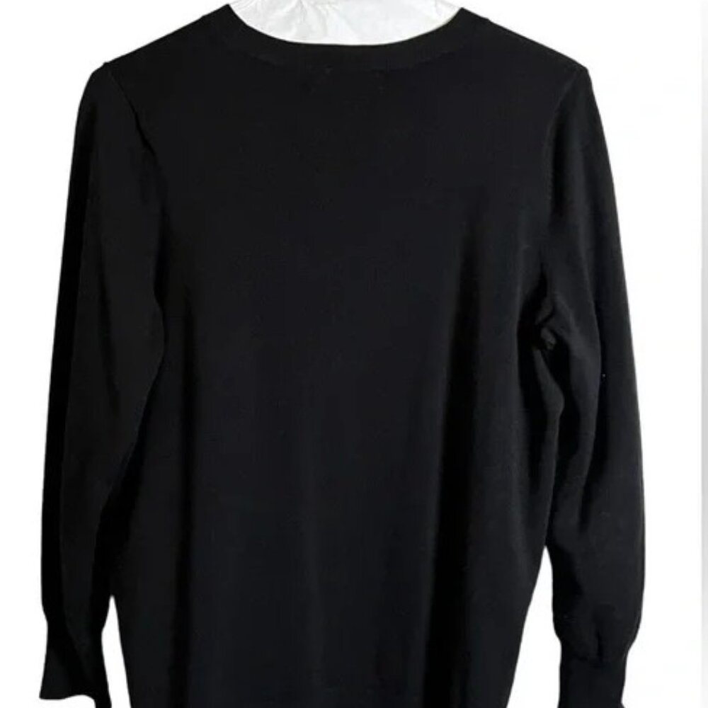 Marbled Black Sparkling Silver Love Sweater Long Sleeve - Picture 3 of 3